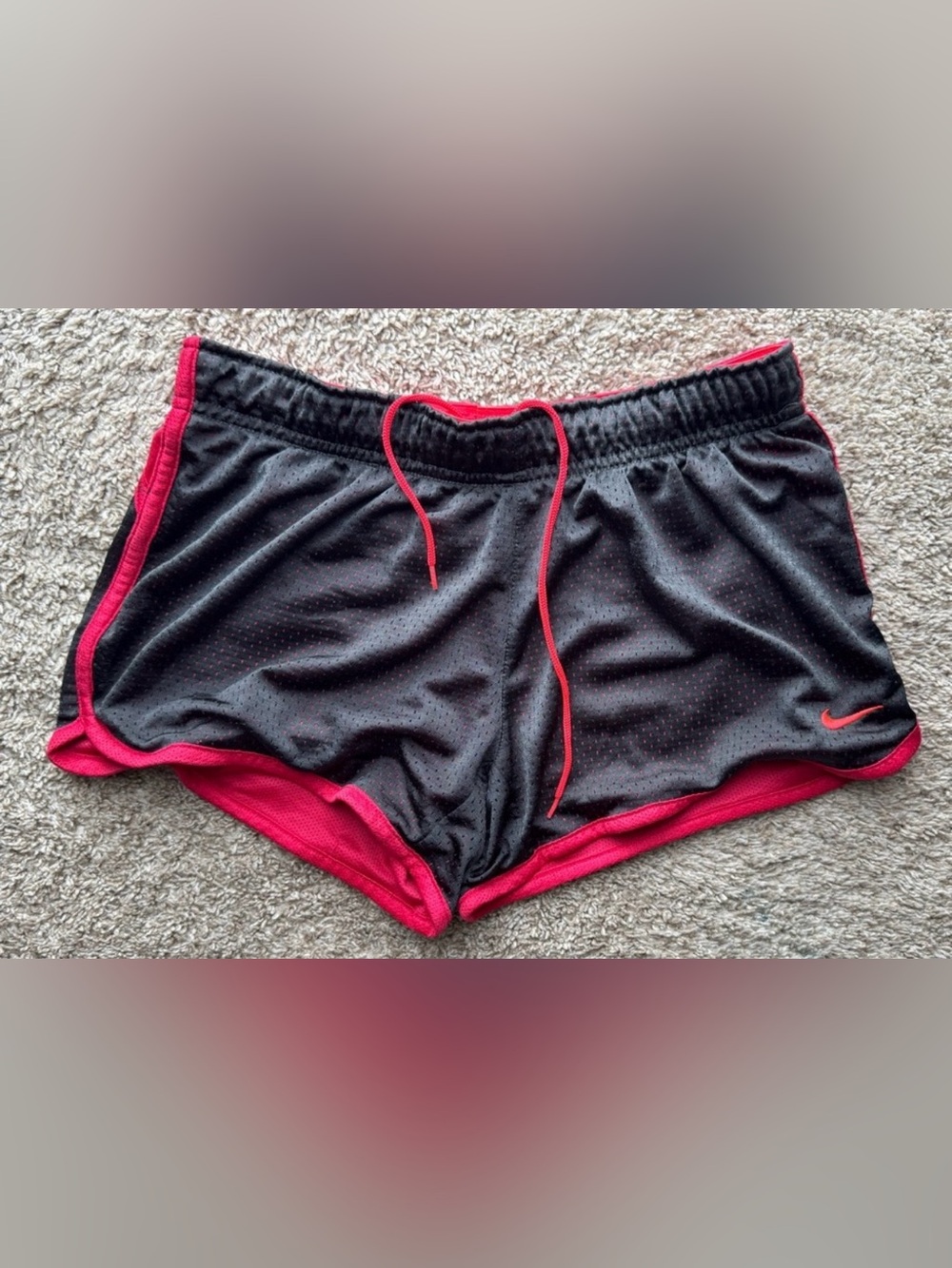 Nike Dri-FIT Black Red Running Shorts Size Small Athletic Workout